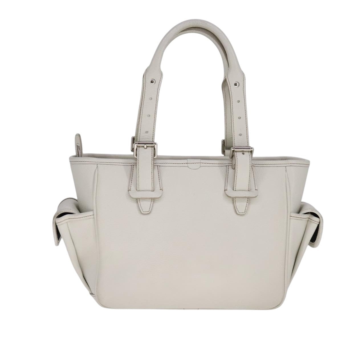 Burberry Hand Bag Leather White Silver - 2