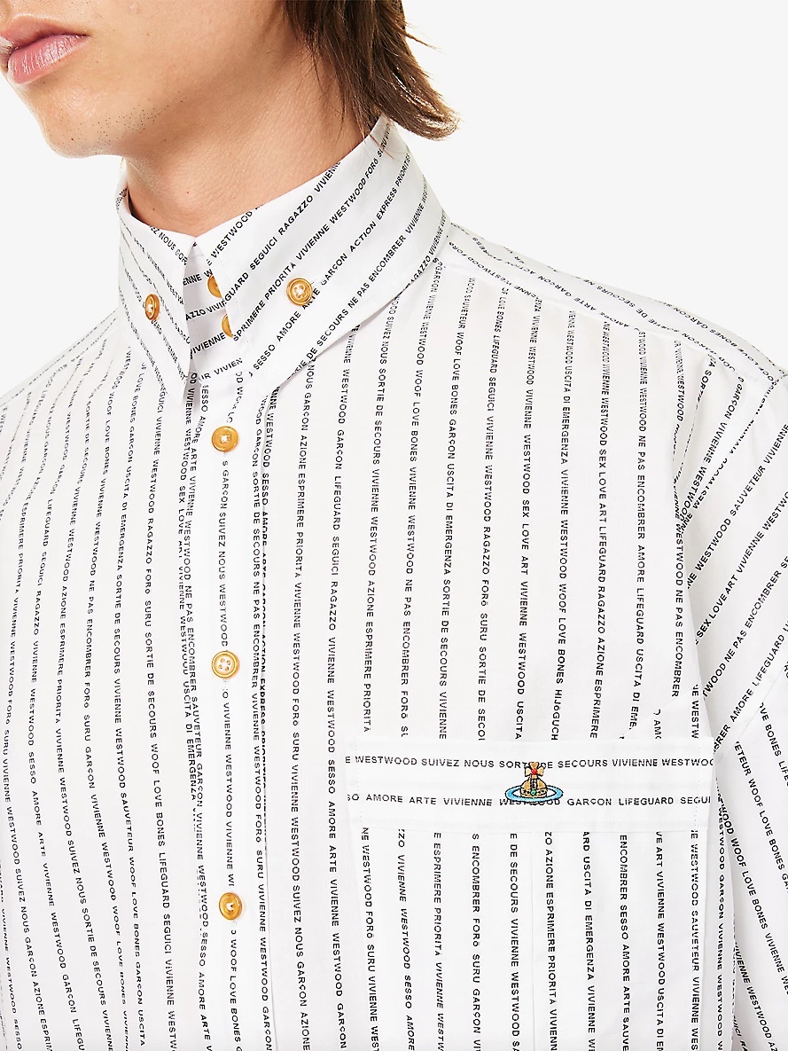 Krall logo-embroidered striped cotton shirt - 5