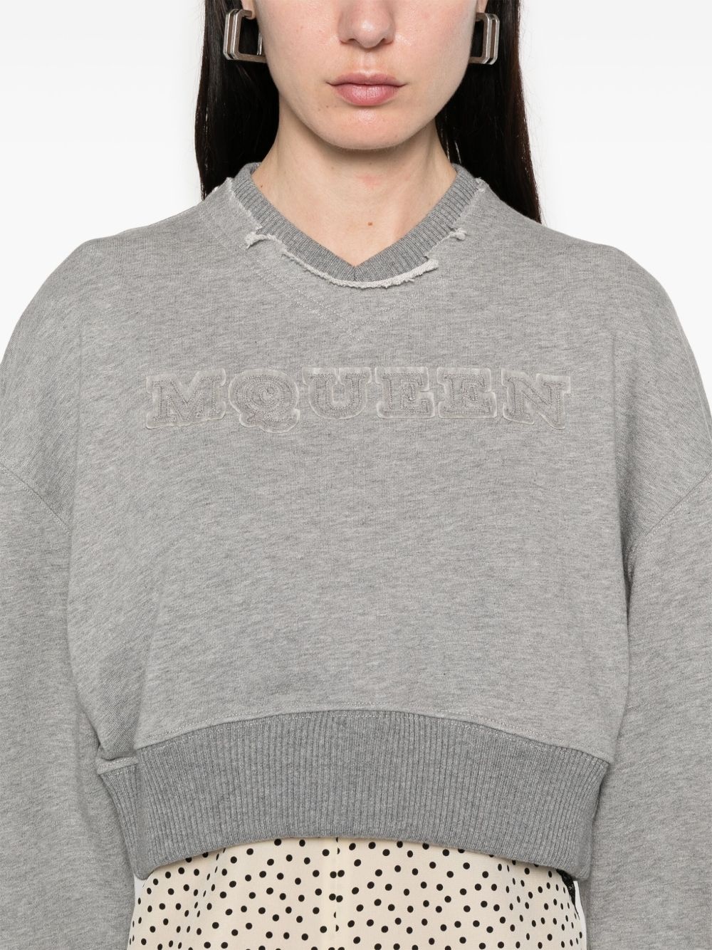 logo-lettering cropped sweatshirt - 5