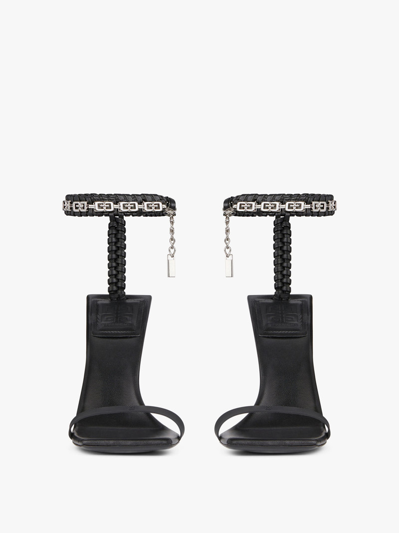 G WOVEN SANDALS IN BRAIDED LEATHER WITH CHAIN 2