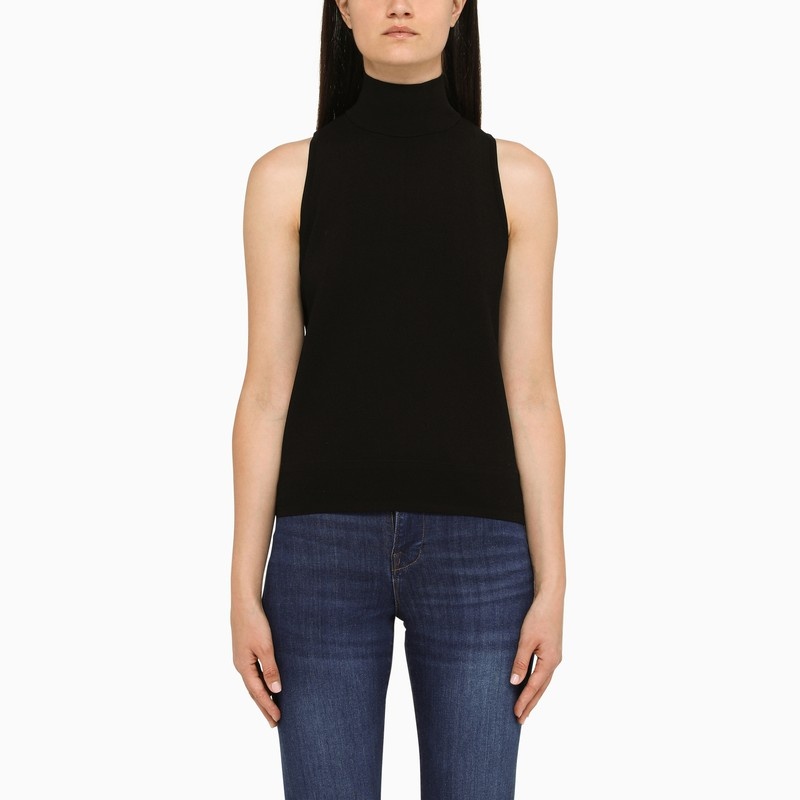 Black turtleneck top - 1