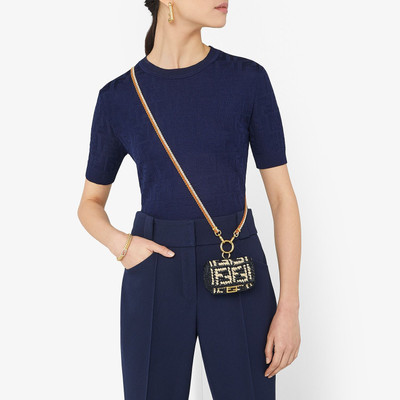 FENDI Black raffia charm outlook