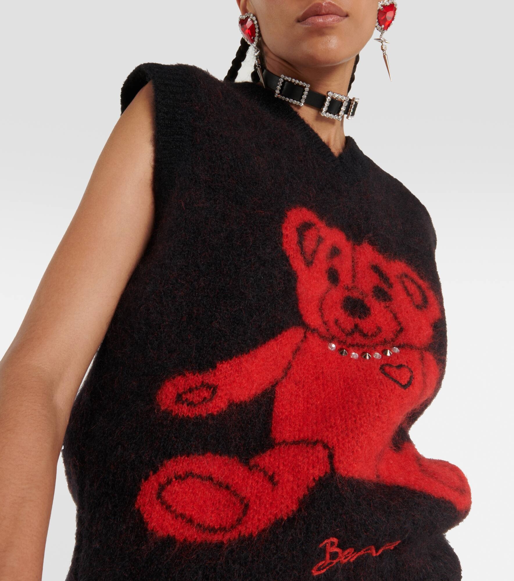 Bear wool-blend vest - 5