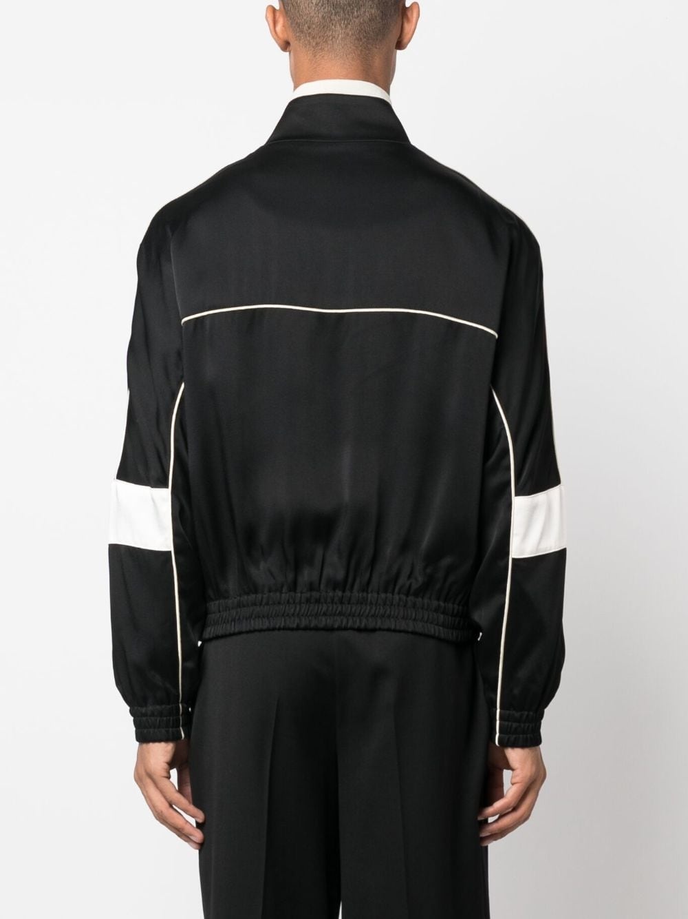 panelled-design high-neck bomber jacket - 4