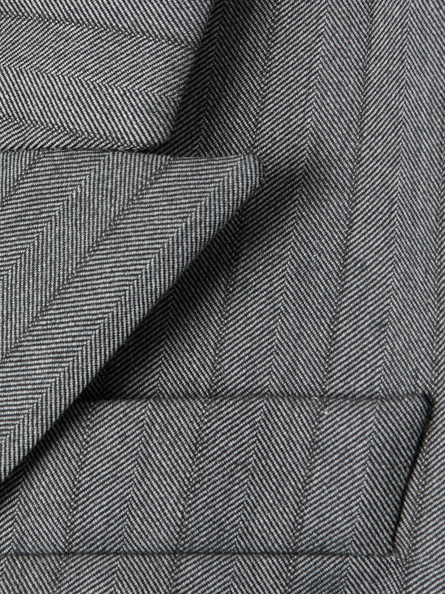 Striped herringbone wool blazer Gray - 4