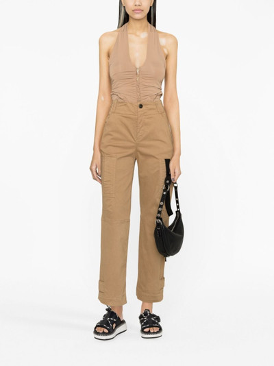 PINKO high-waisted straight-leg cotton trousers outlook