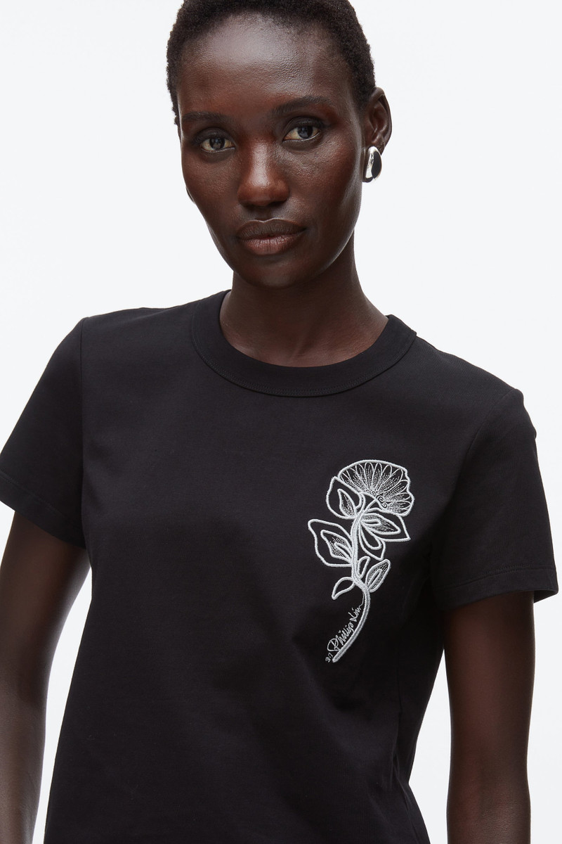 Flower Embroidery Merch Tee 6