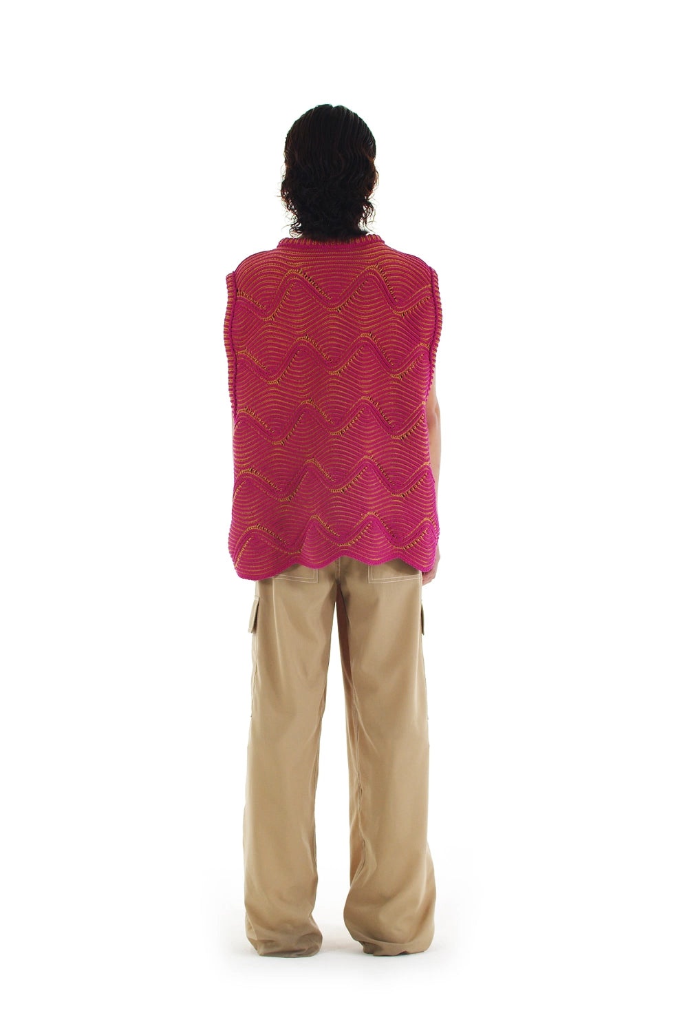 CINIGLIA TANK TOP / magenta & mustard - 2