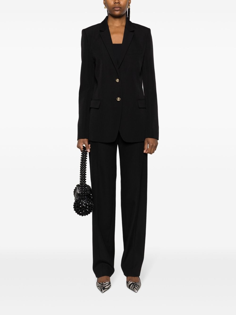 virgin wool straight-leg trousers - 2