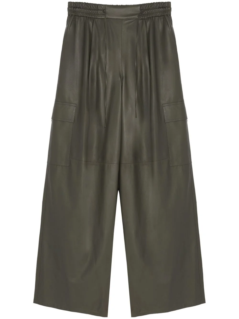 leather wide-leg trousers - 1