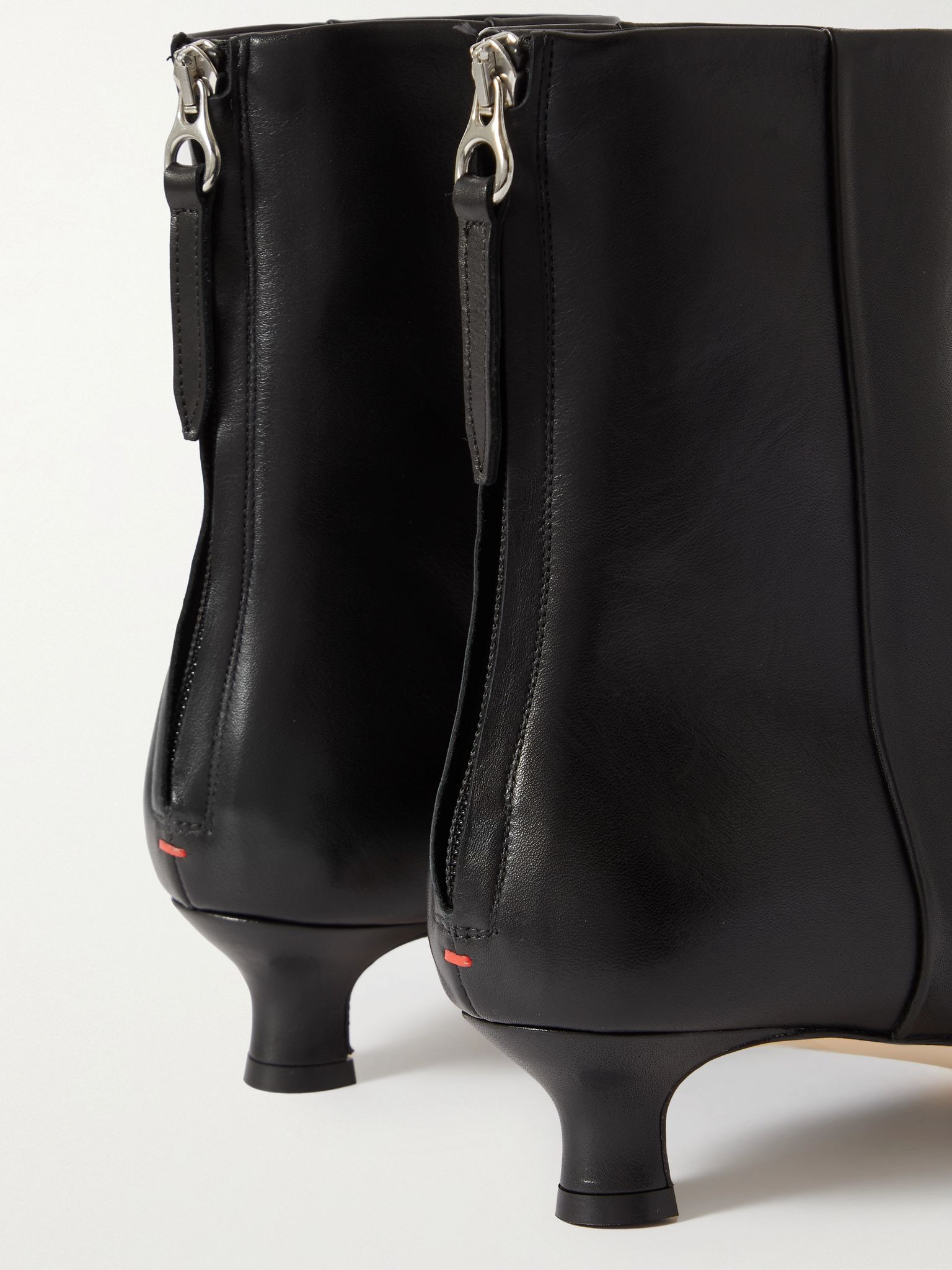 Zoe leather point-toe ankle boots Black - 4