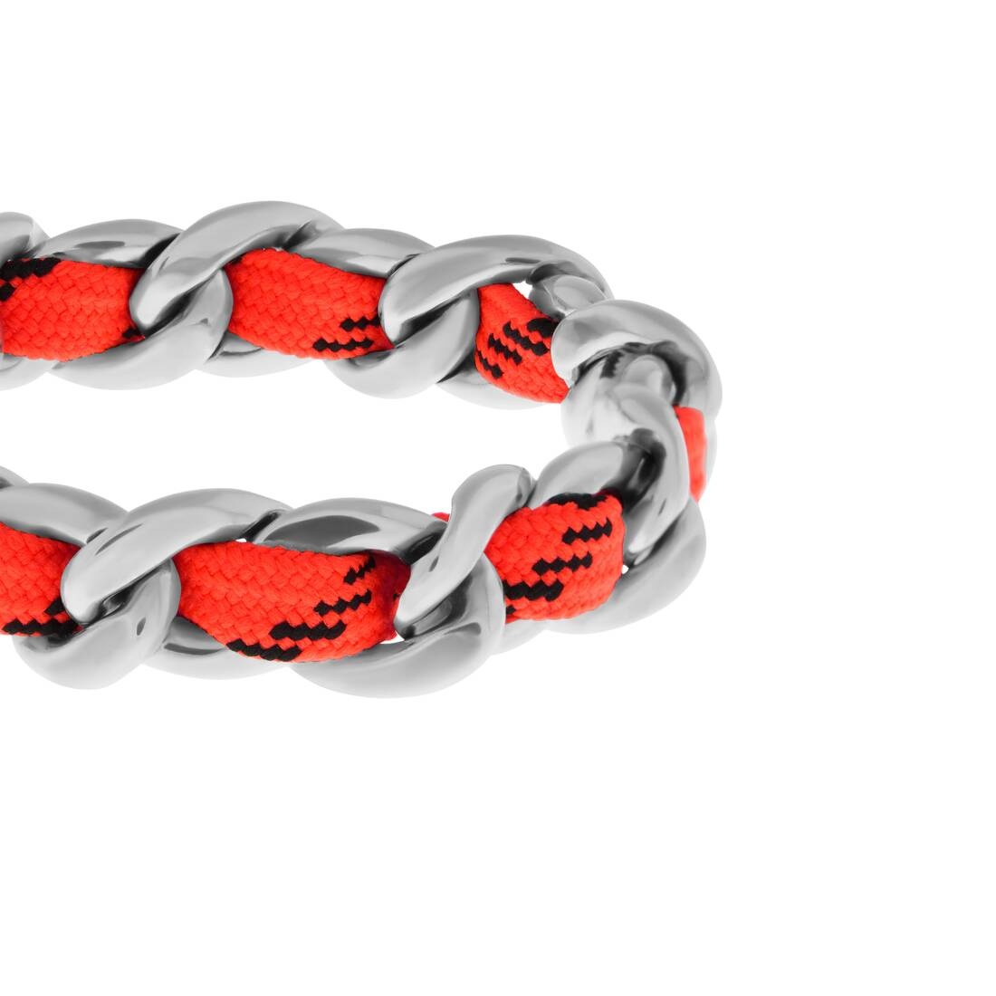 Malibu Gourmette Bracelet in Antique Silver/neon Orange - 2