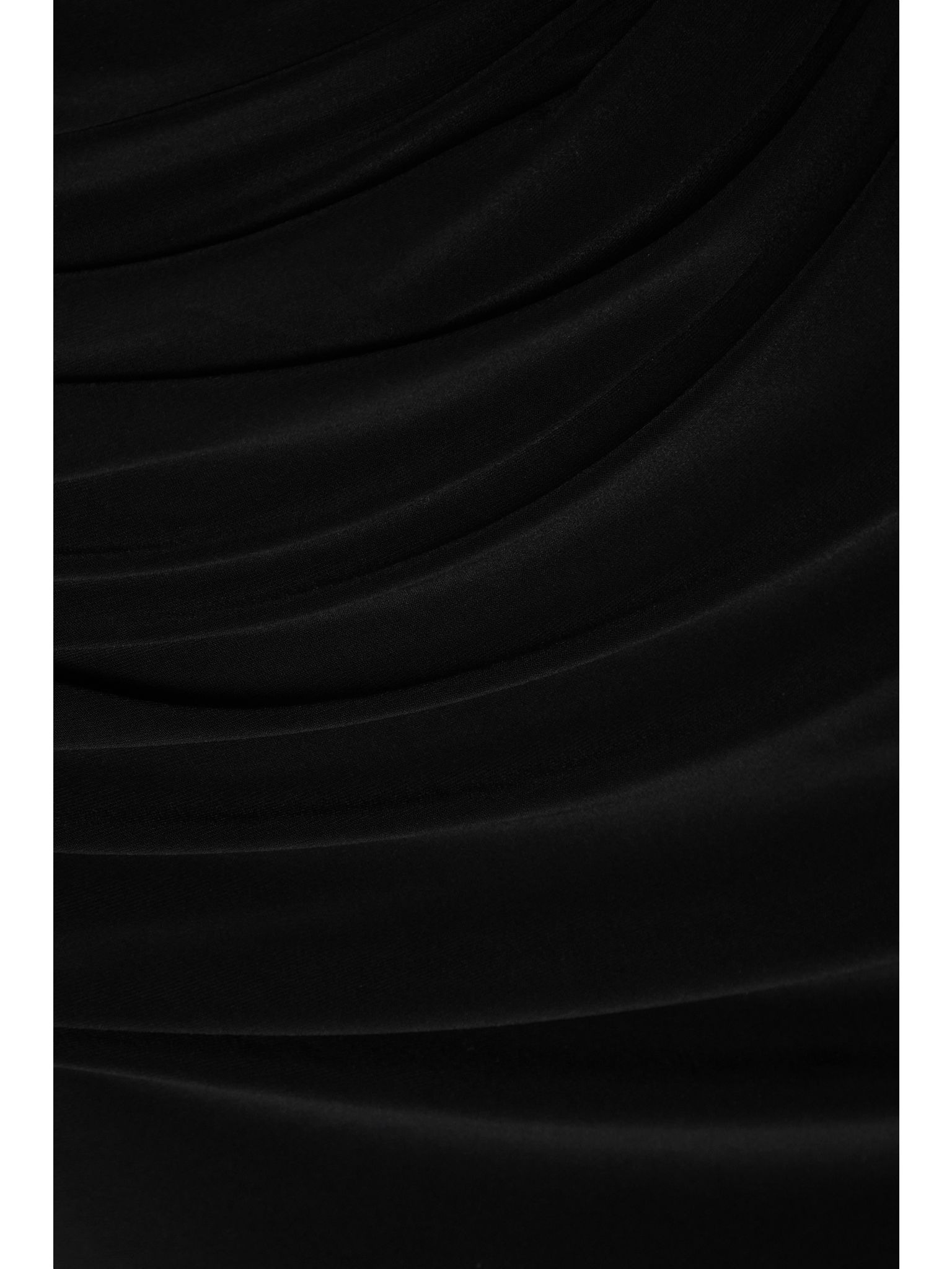 Diana one-shoulder ruched stretch-jersey gown Black - 4