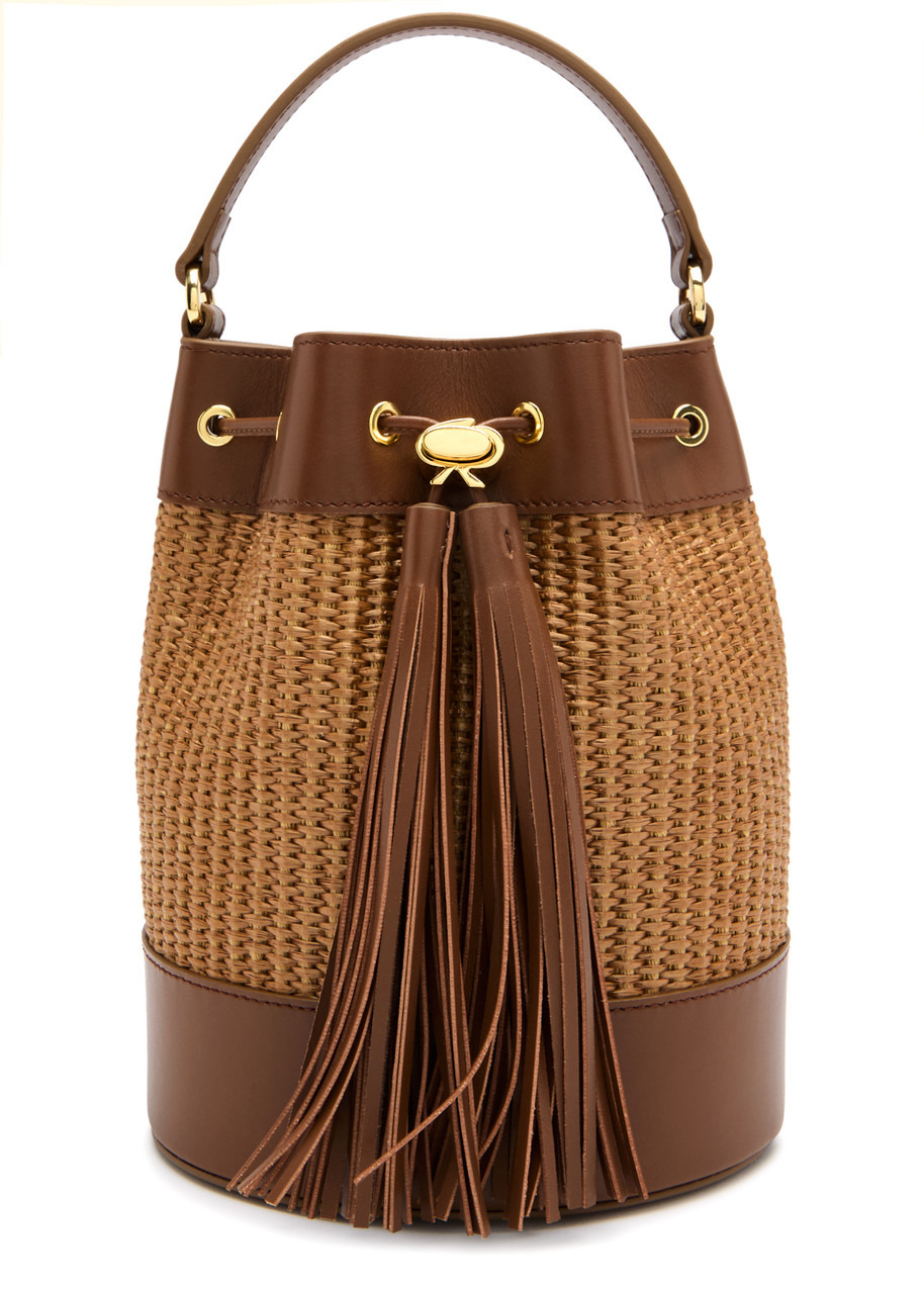 Gianvito Rossi Marbella Raffia and Leather Bucket bag - 1