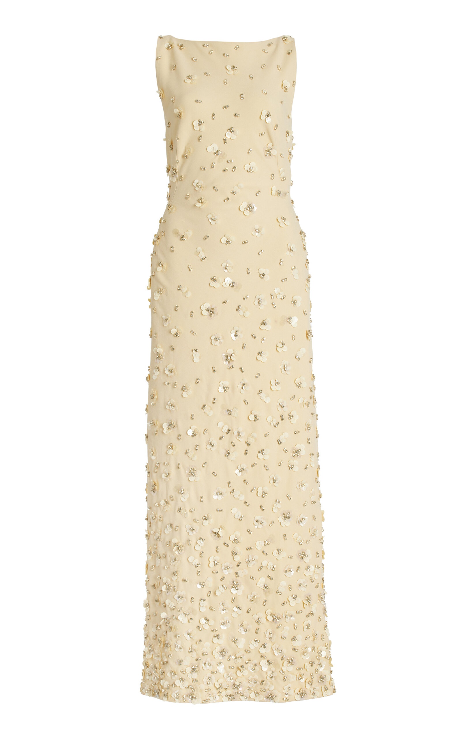 Claudia Embellished Crepe Maxi Dress yellow - 1