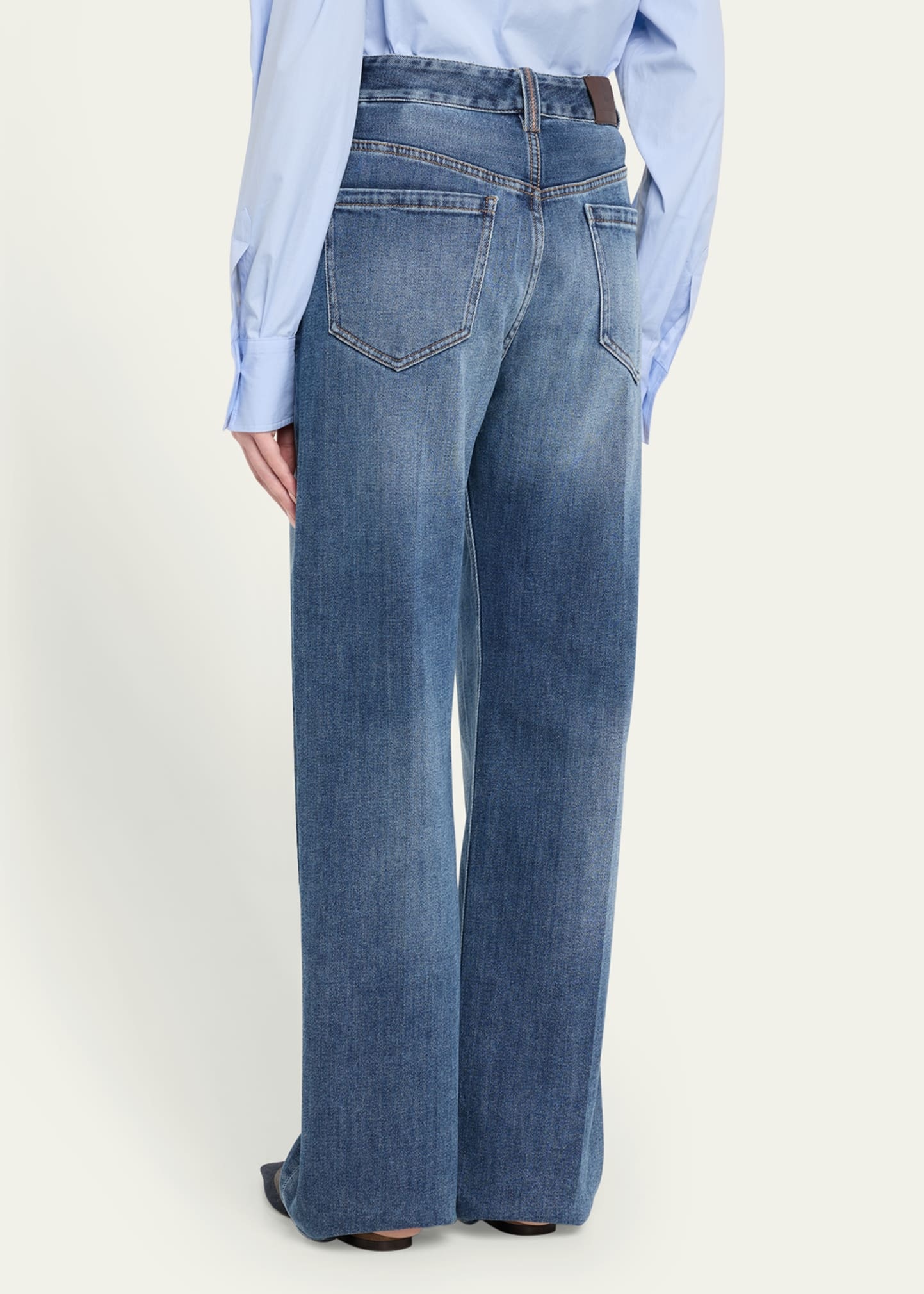 Soft Denim Loose Stove Pipe Jeans - 3
