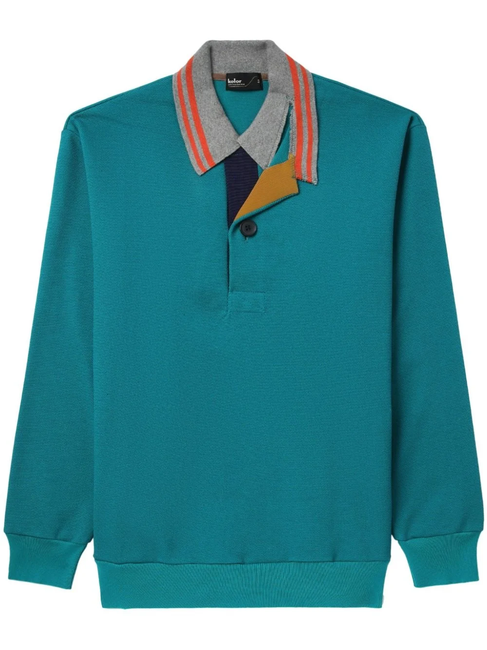 patchwork-detail polo shirt - 1