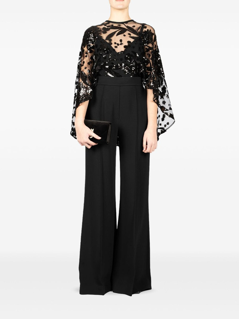 ELIE SAAB cape-detail embroidered jumpsuit outlook