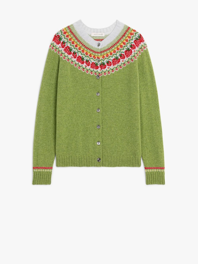 KILLIAN GREEN WOOL FAIR ISLE CARDIGAN 1