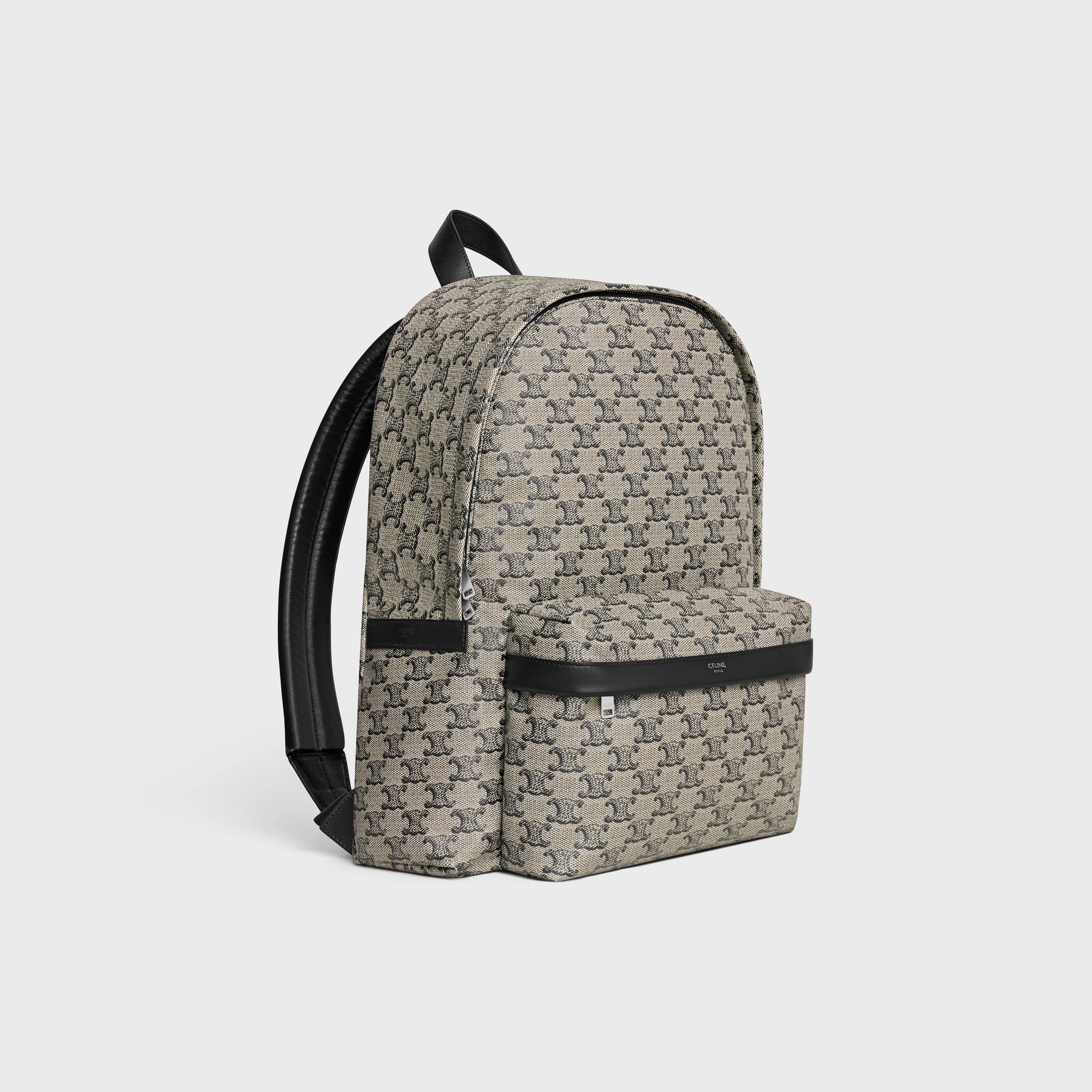 Medium Backpack in TRIOMPHE CANVAS AND CALFSKIN - 2