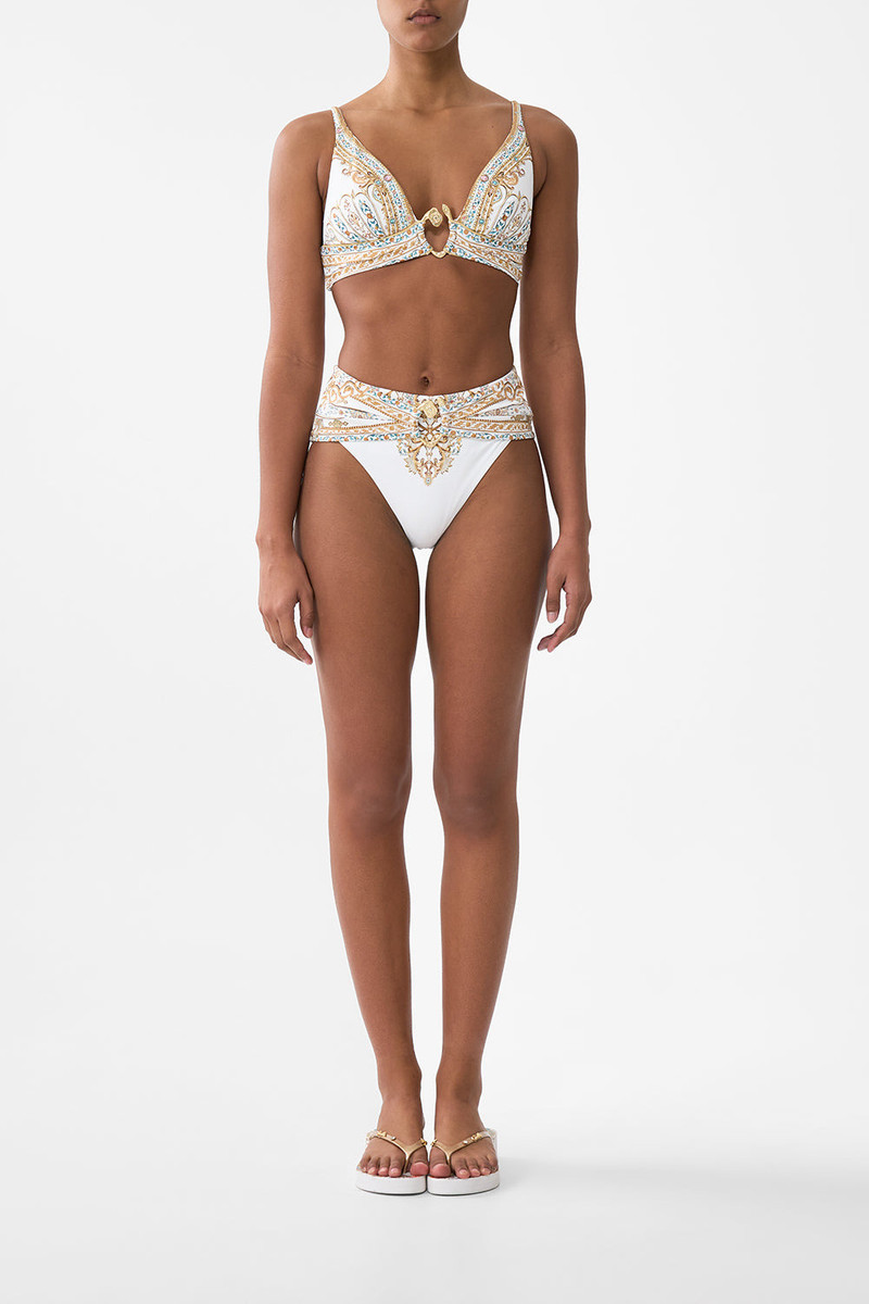 CAMILLA PLEATED HIGH TRIANGLE BIKINI TOP WITH FRONT TRIM outlook