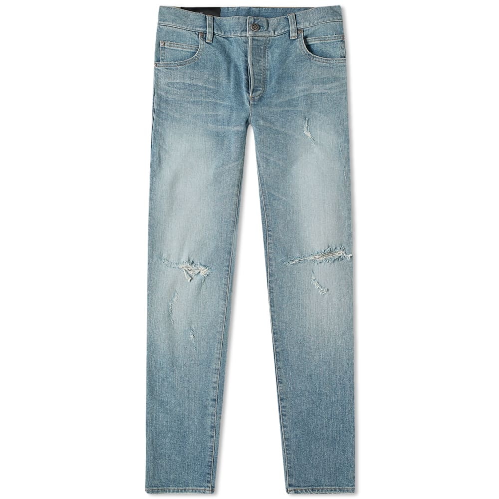 Balmain B Embroidered Distressed Slim Jean - 1