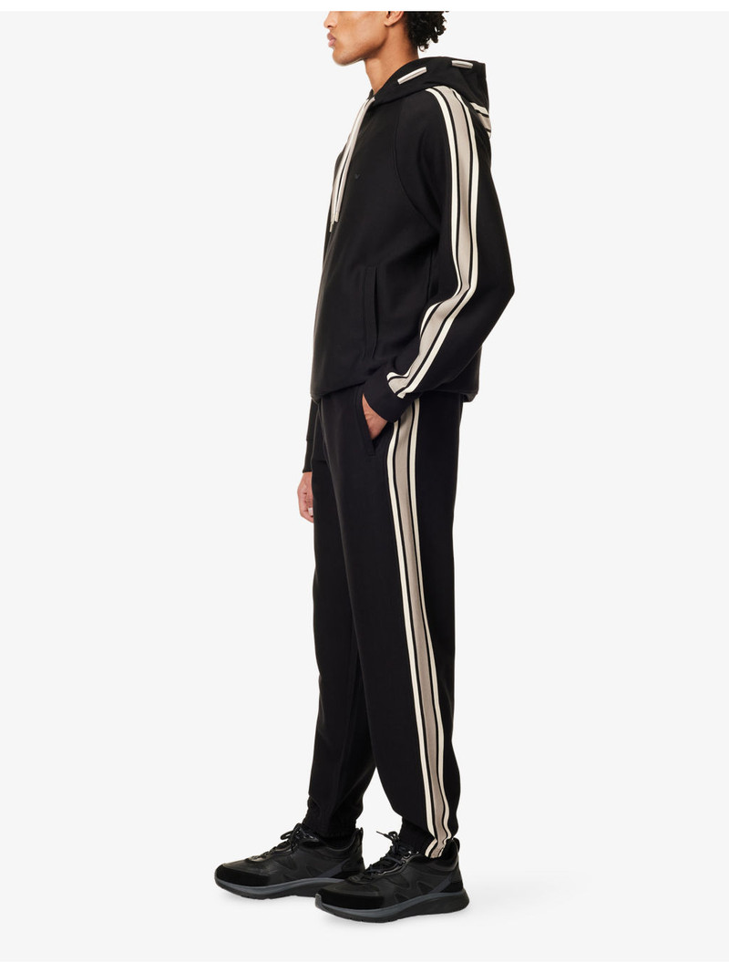 EMPORIO ARMANI Striped Straight-Leg Cotton-Blend Jogging Bottoms outlook