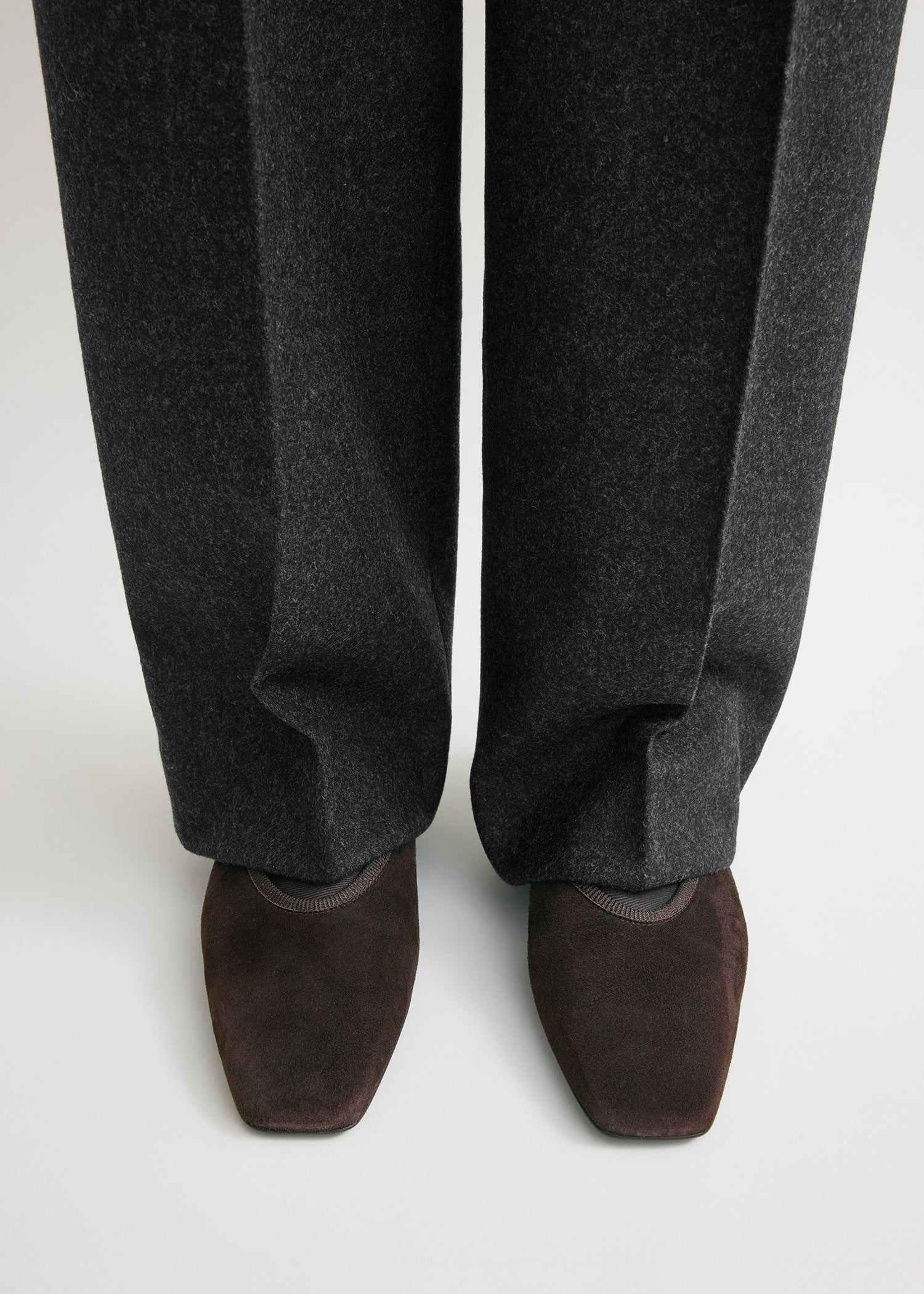 Minimalist suede ballerinas pepper - 2