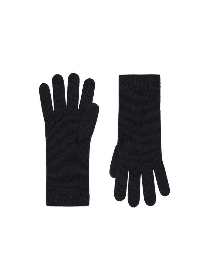Cashmere Short Cuff Gloves - Black 1