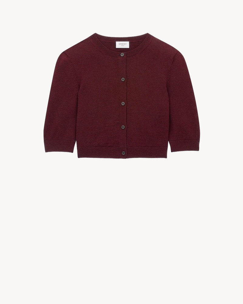 CROPPED CARDIGAN IN WOOL - 1