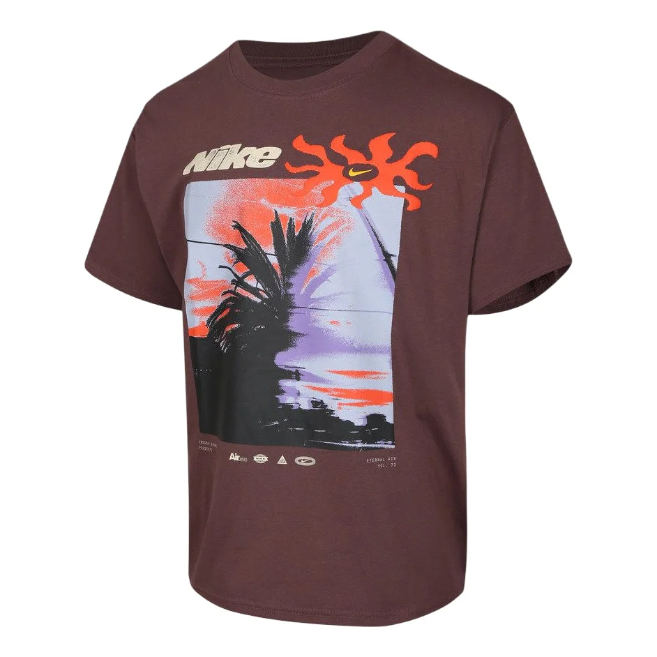 Nike Knitted Sports Casual T-Shirt 'Brown' IH1372-502 - 1
