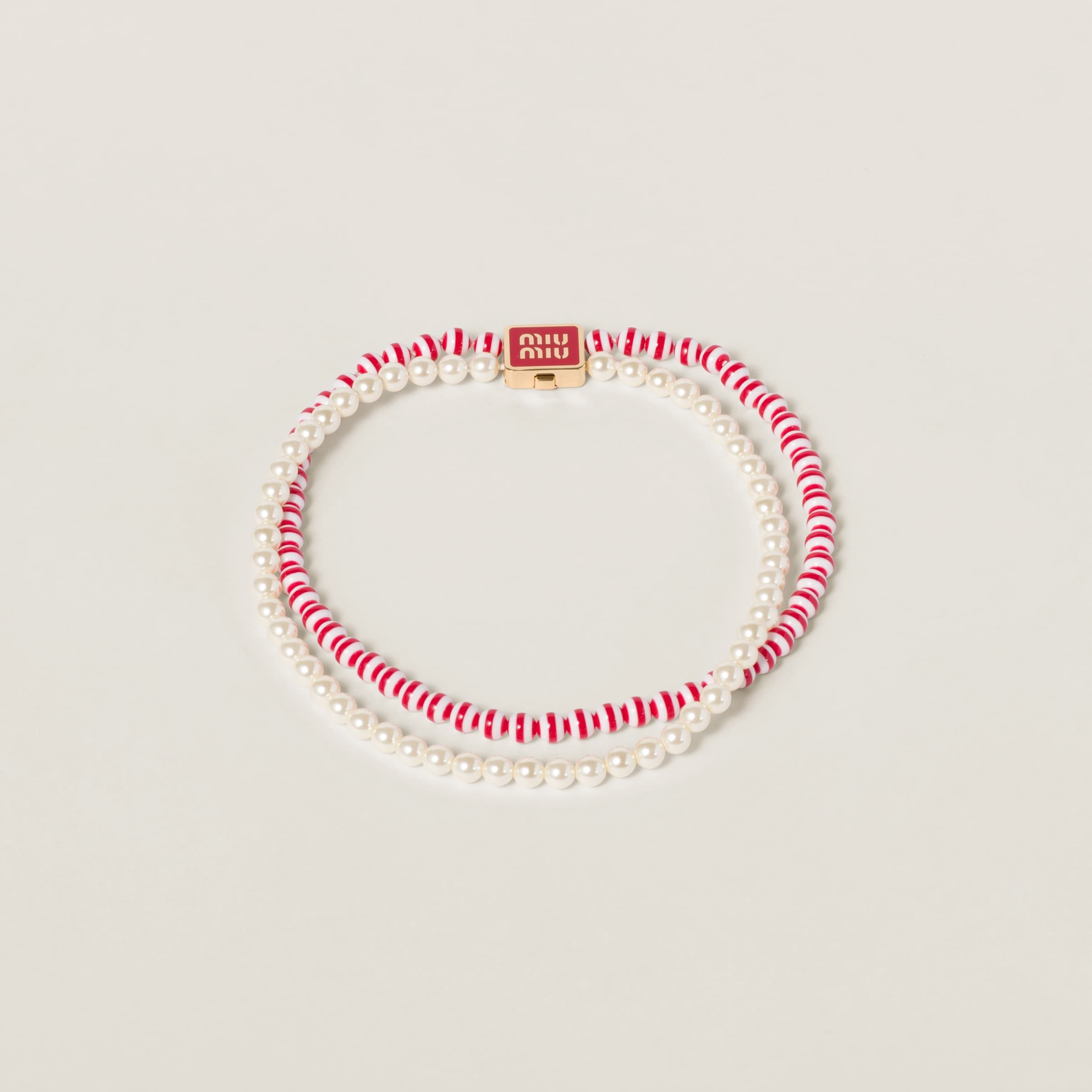 Metal and synthetic pearl choker - 1