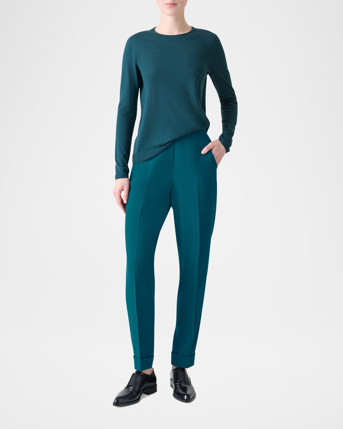 Cashmere-Silk Fine Gauge Seamless Knit Sweater - 2