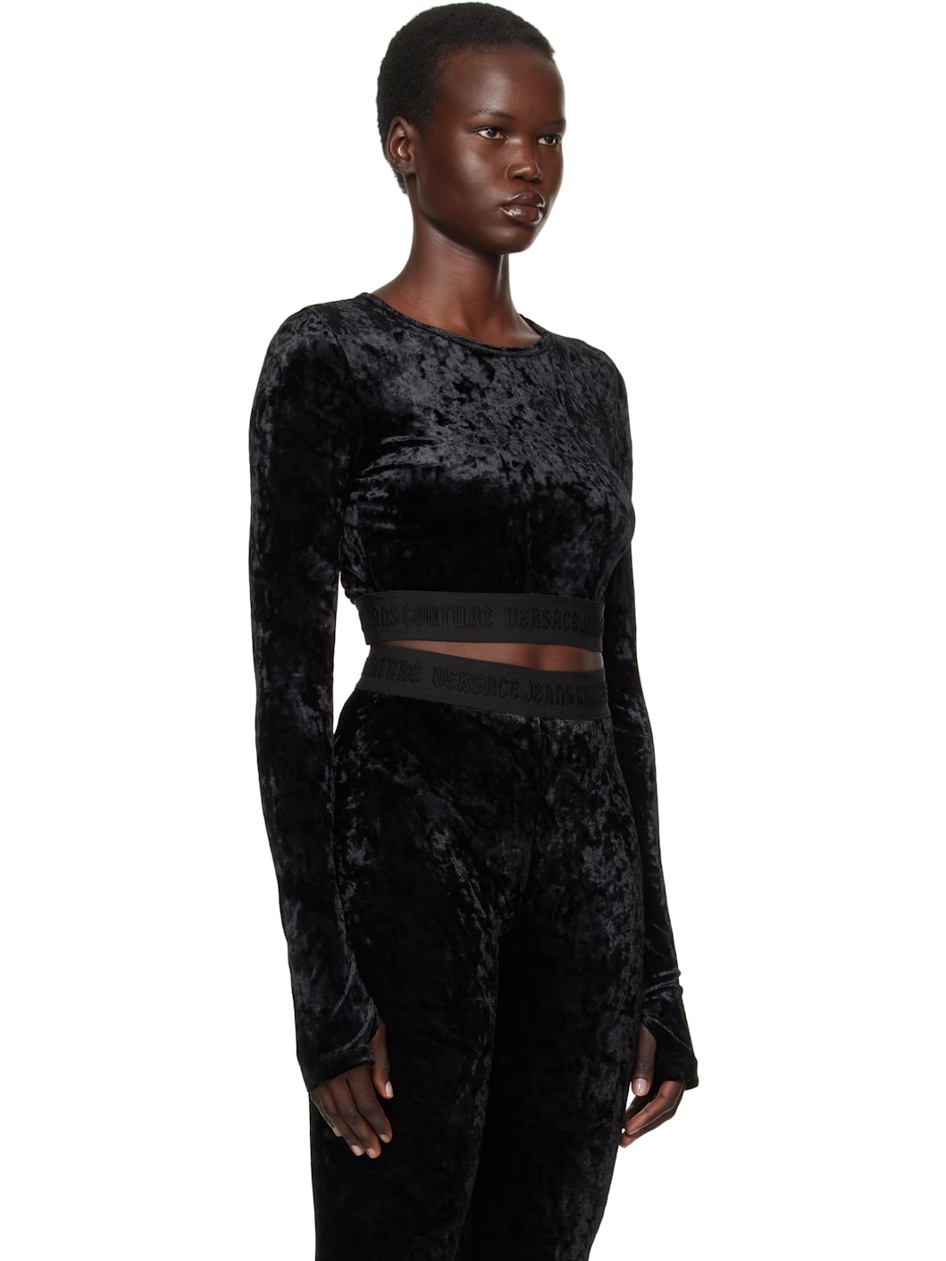 Black Velvet Crop T-shirt - 2