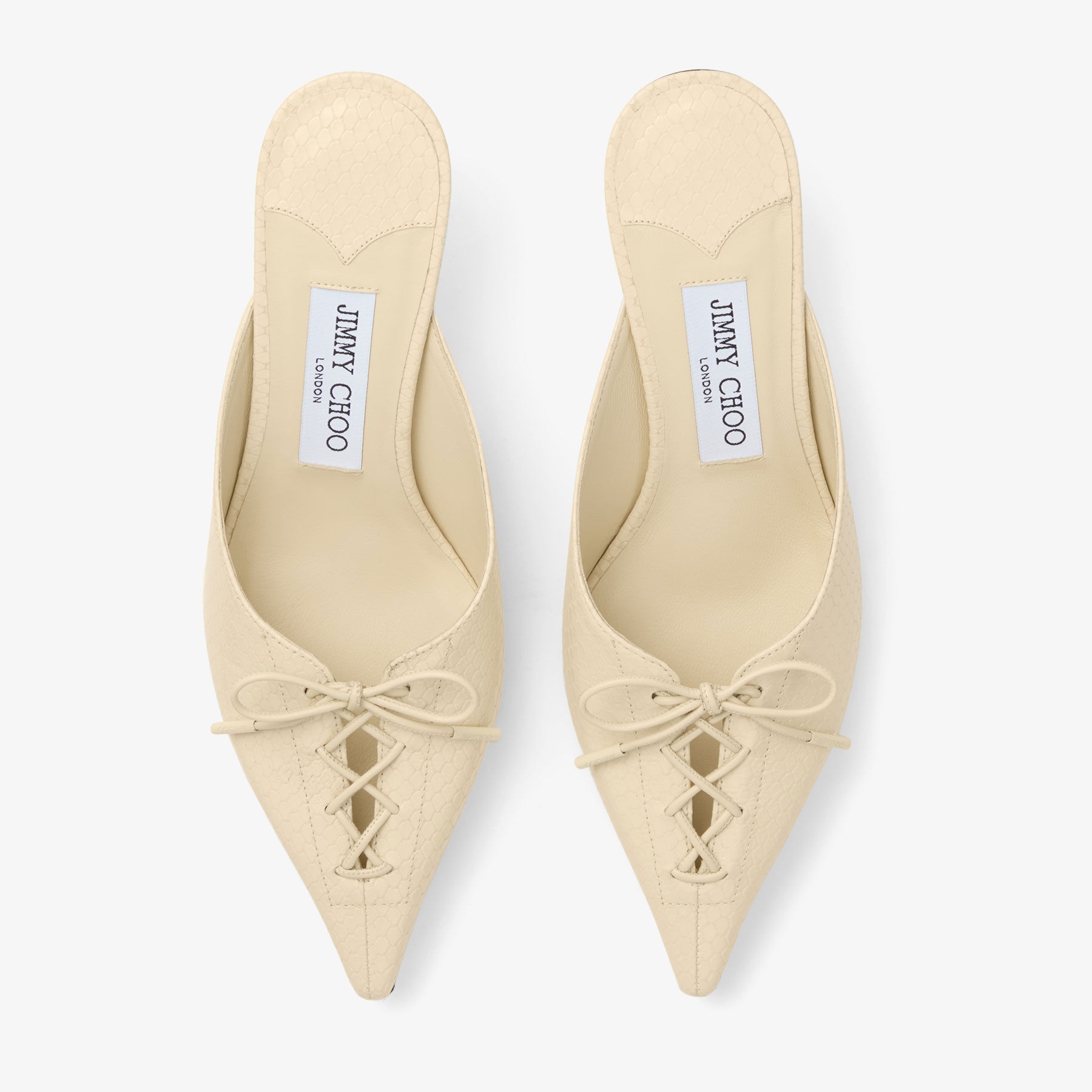 Scarlett Mule 50
Buttermilk Elaphe Printed Leather Mule - 5