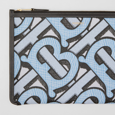 Burberry Monogram Print E-canvas and Leather Pouch outlook