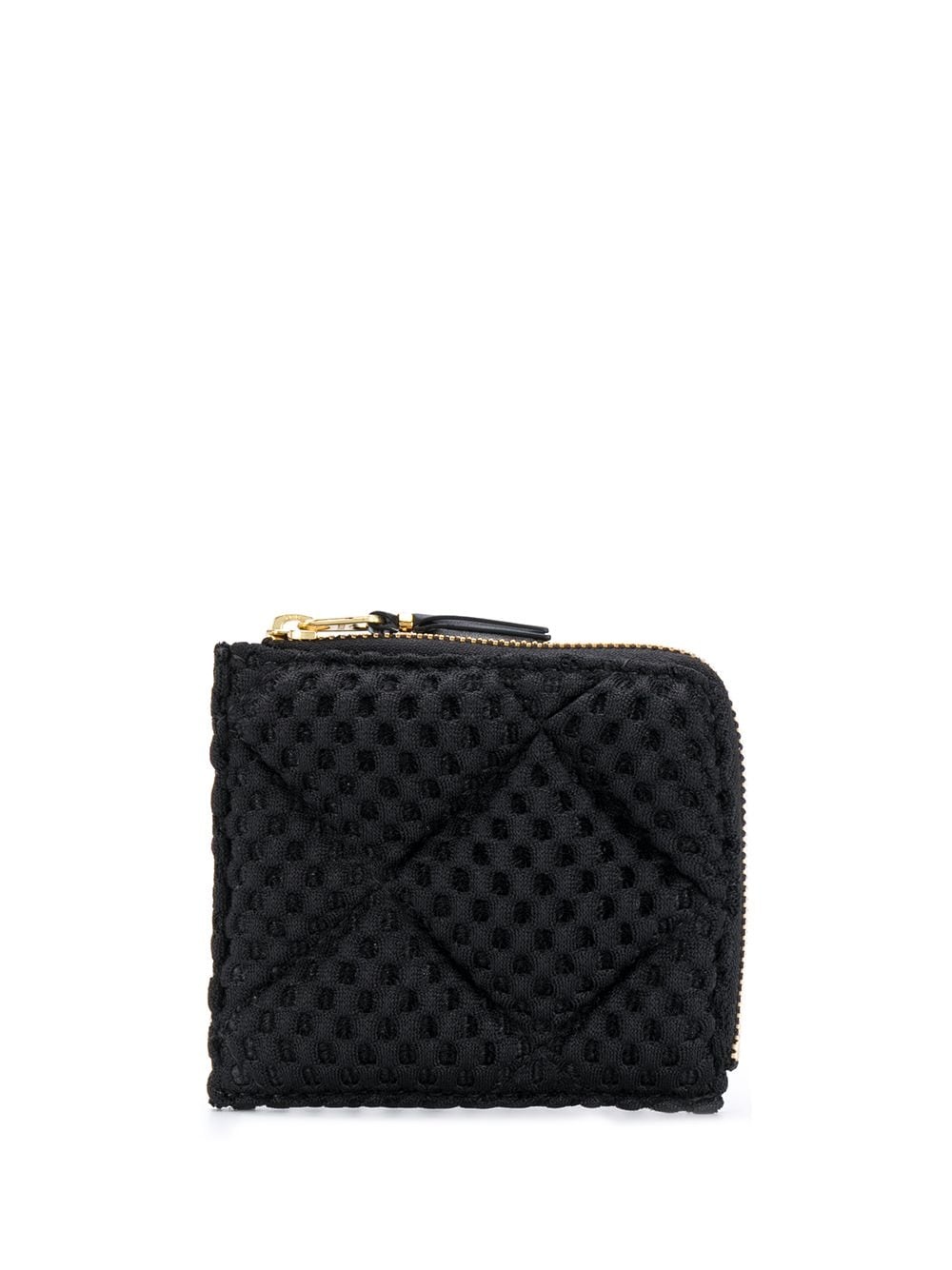 black quilted wallet - 1