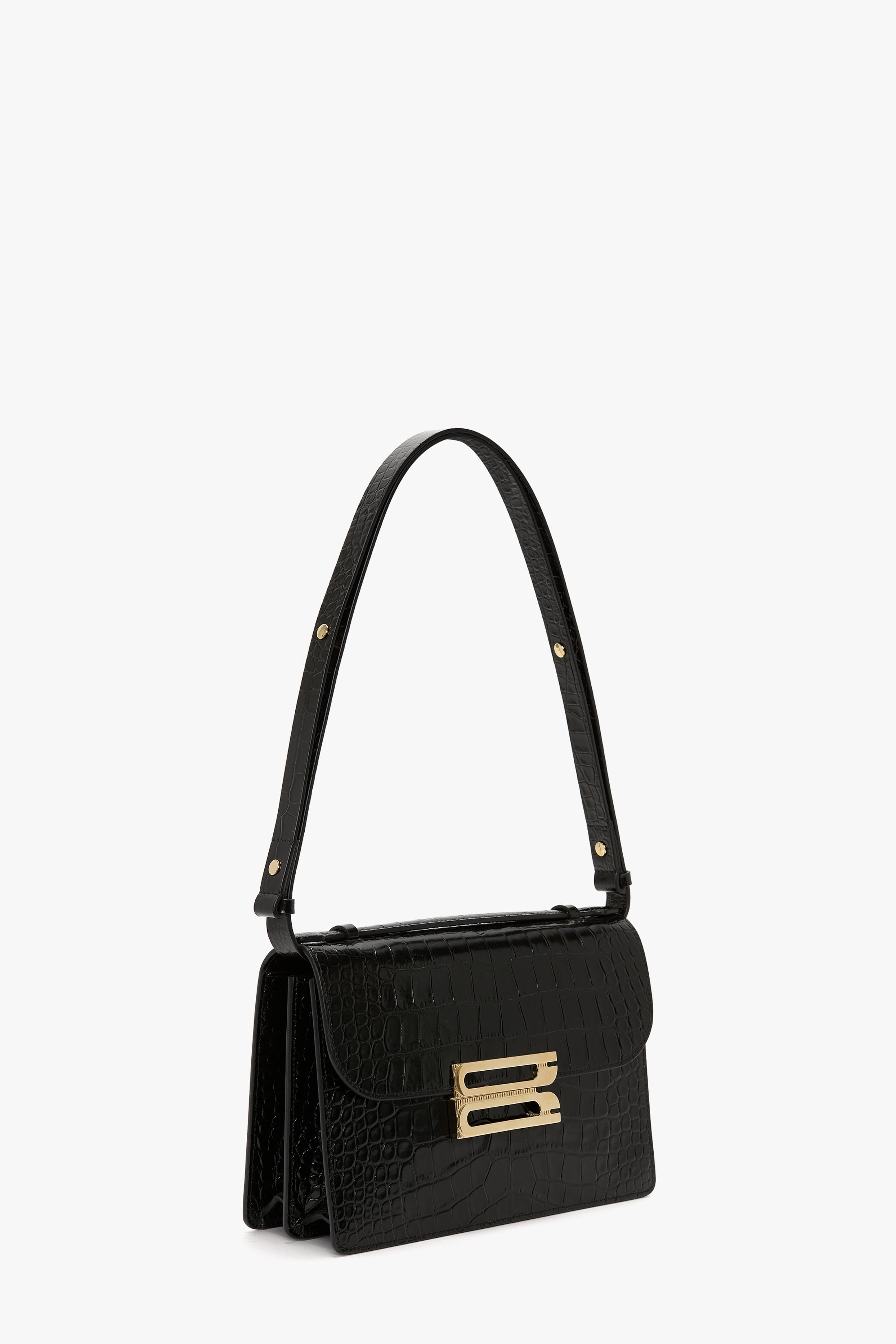 Dorian Bag In Black Croc Embossed Leather - 2