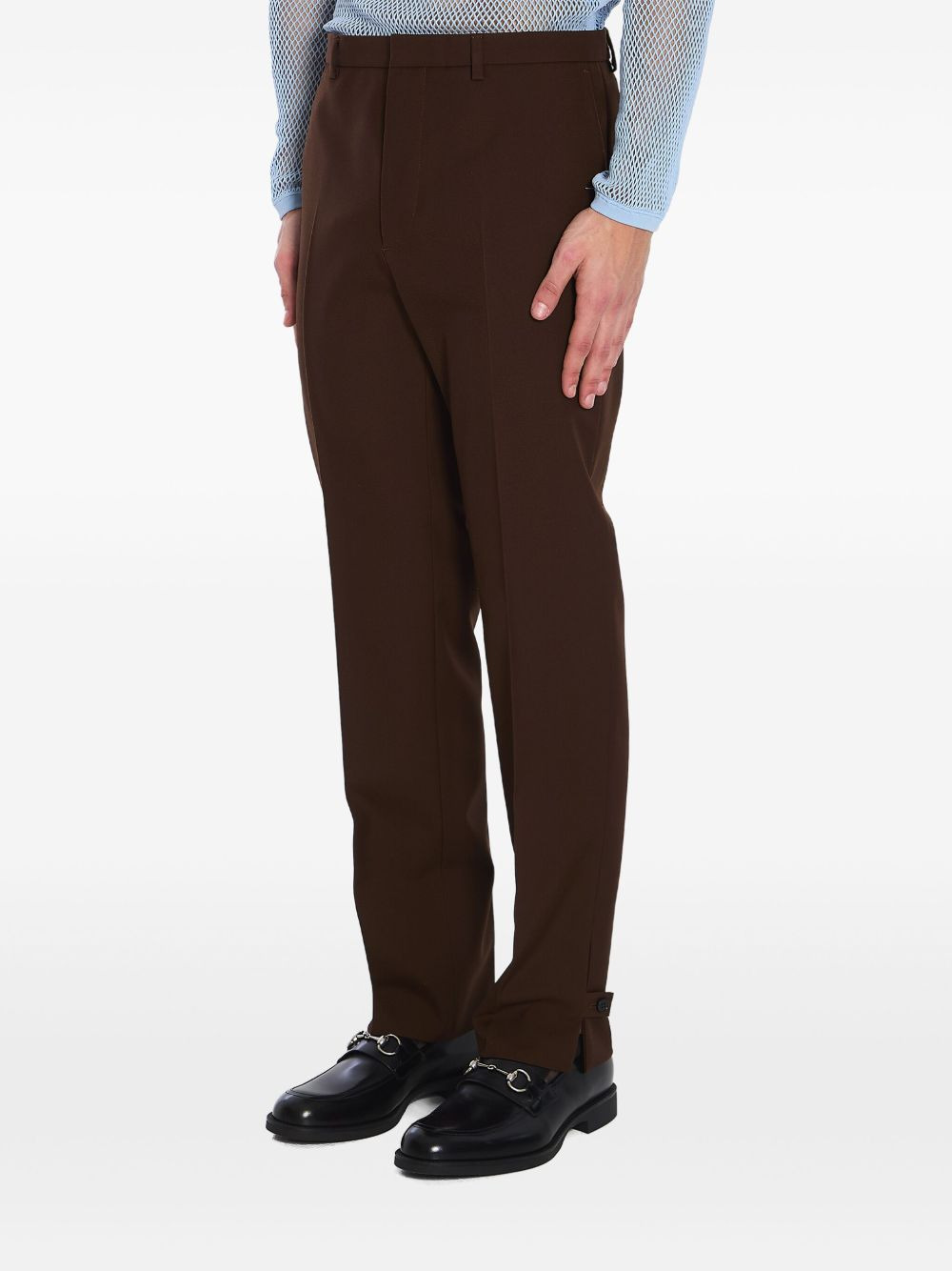 wool twill trousers - 4