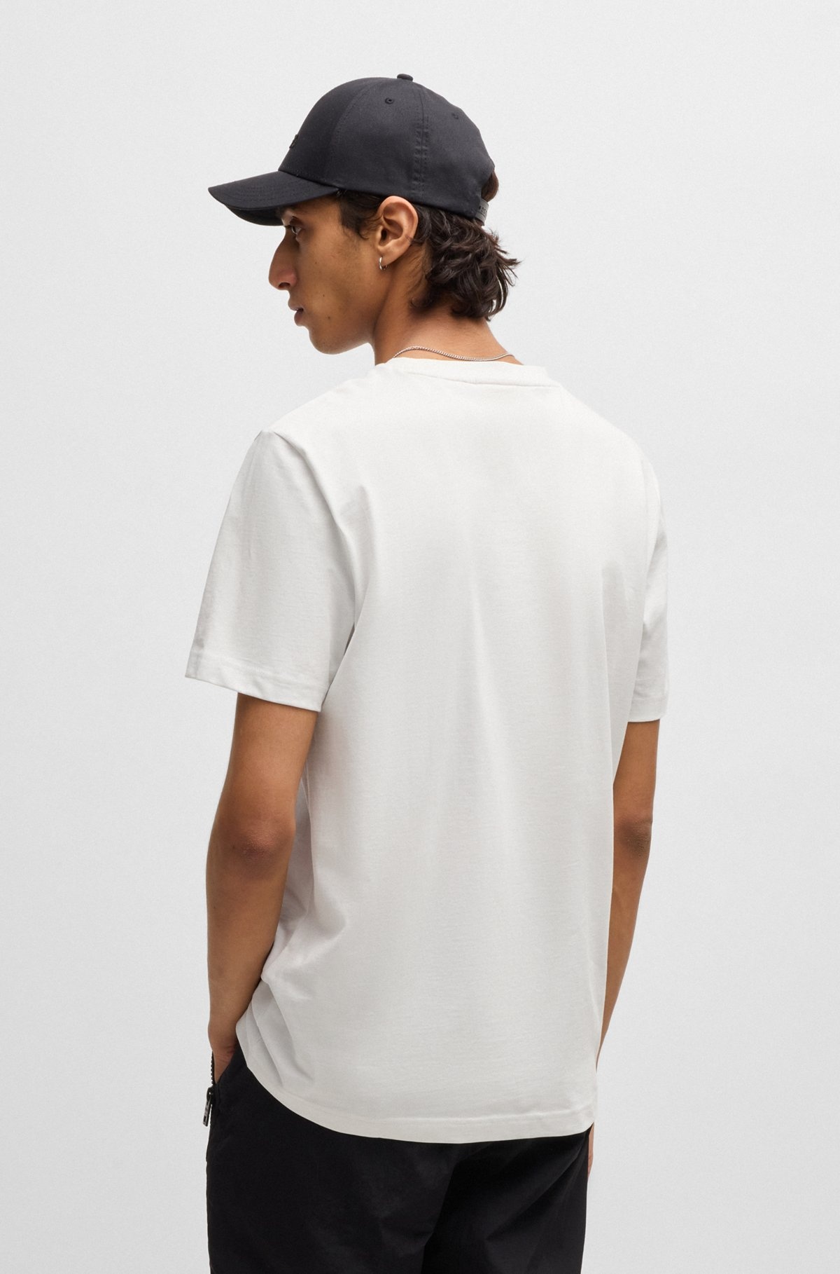 COTTON-JERSEY T-SHIRT WITH STACKED-LOGO PRINT - 5