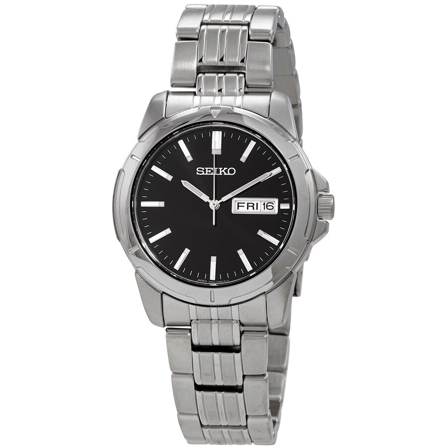 Seiko - Seiko Essentials Quartz Black Dial Men's Watch SUR355 - 1