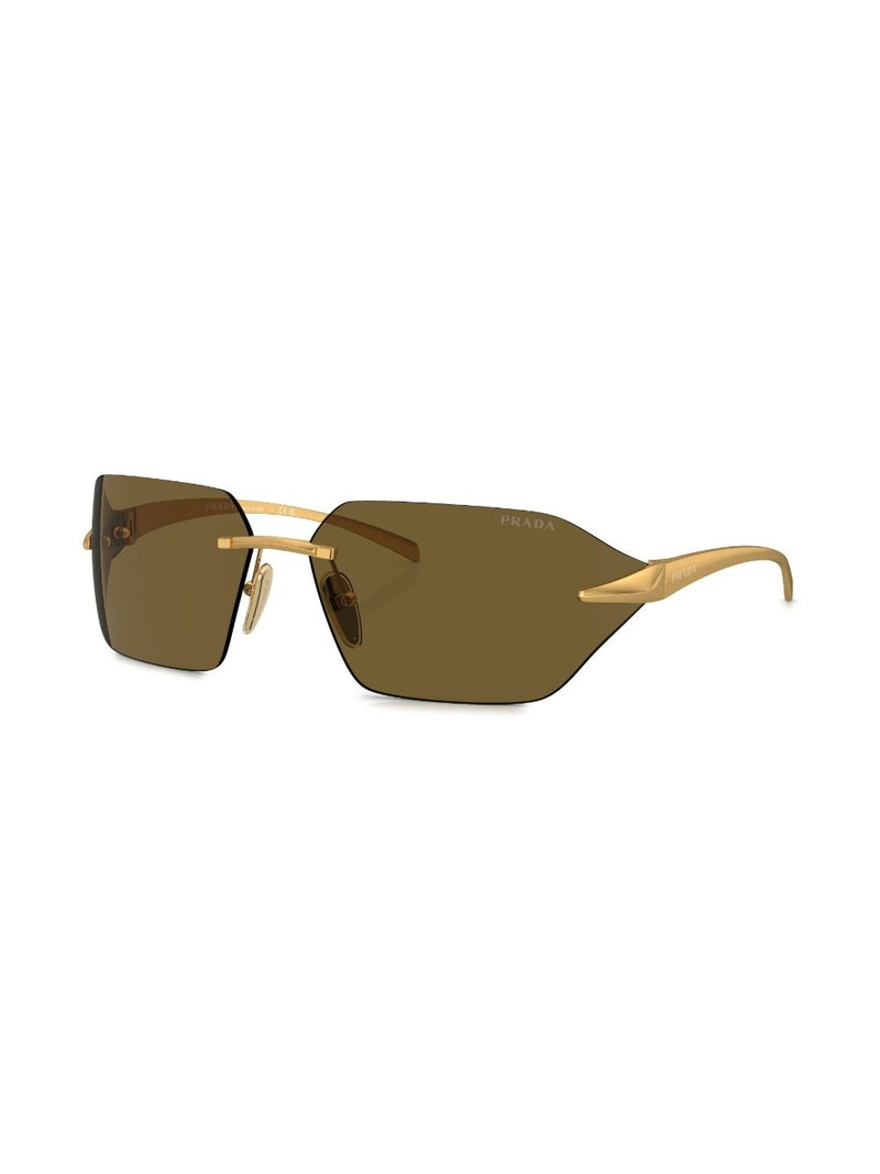 Prada logo-engraved frameless sunglasses outlook
