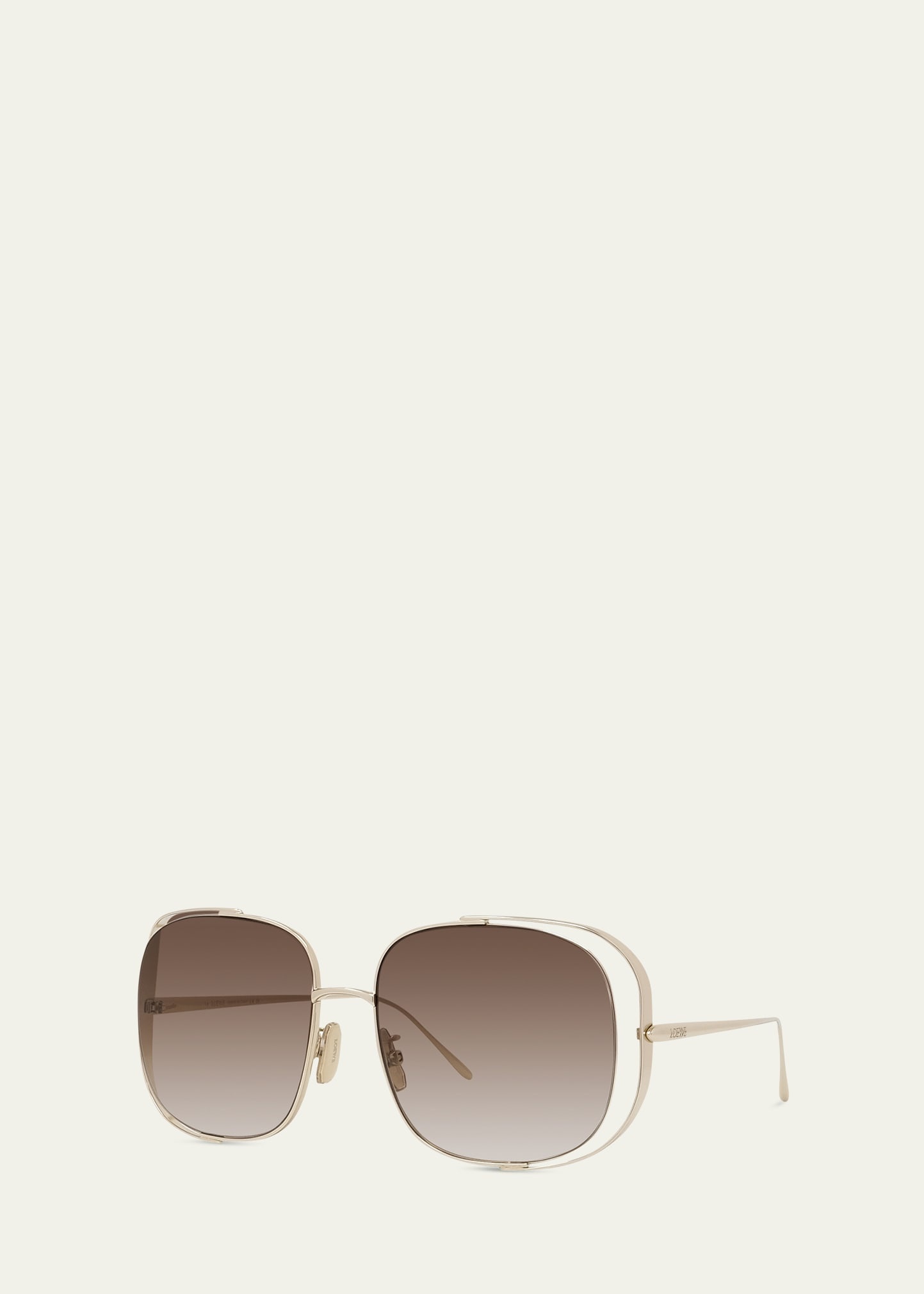 Metal Logo-Print Rectangle Sunglasses - 2