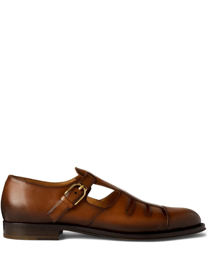 buckle leather loafers 1