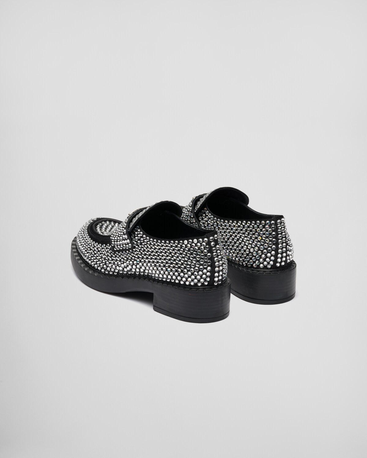 Satin loafers with crystals - 5