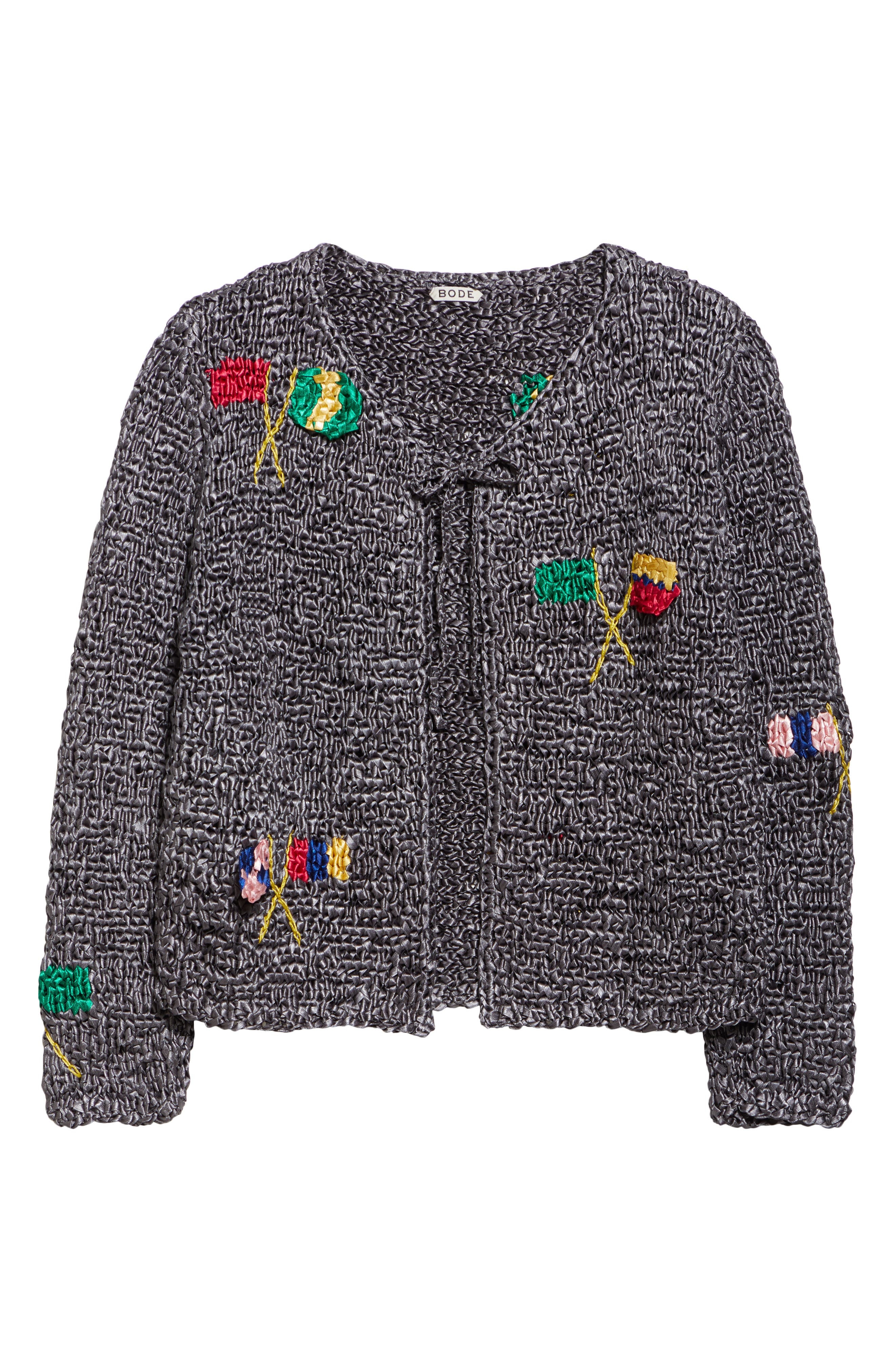 Bode Promenade Crochet Cardigan in Grey Multi at Nordstrom - 6