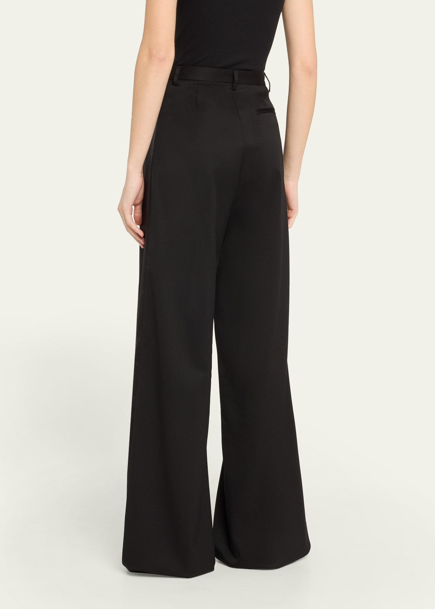 Wide-Leg Satin Panel Pants - 3