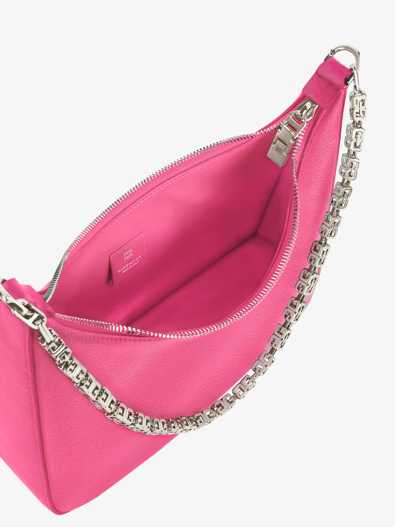 SMALL MOON CUT OUT BAG IN LEATHER WITH CHAIN 5