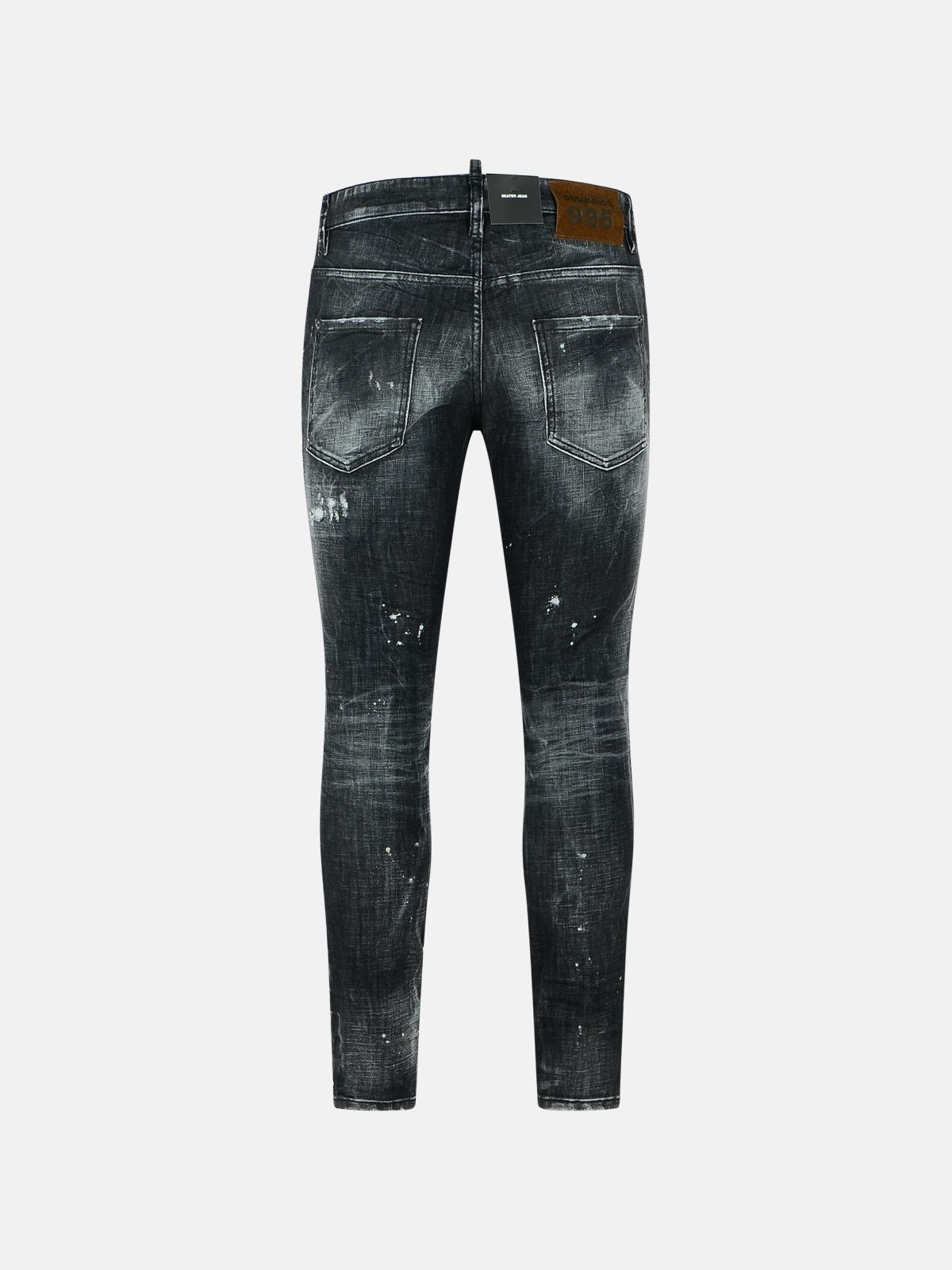 'SKATER BLEACHED' BLACK COTTON JEANS - 3
