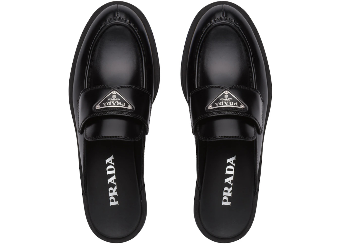 Prada 40mm Mule Black Brushed Leather - 3